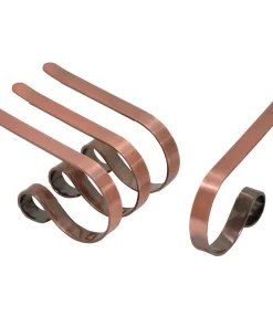 Indoor Christmas Decorations Haute Decor Original MantleClip Brushed Copper Stocking Holder (4-Pack)