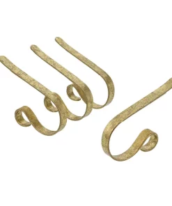 Indoor Christmas Decorations Haute Decor Gold Foil MantleClip Stocking Holders (4-Pack)