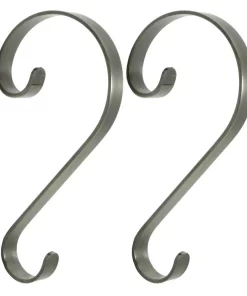 Indoor Christmas Decorations Haute Decor Stocking Scrolls Stocking Holders In Pewter (2-Pack)