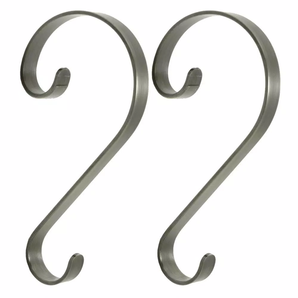 Indoor Christmas Decorations Haute Decor Stocking Scrolls Stocking Holders In Pewter (2-Pack) 1 Indoor Christmas Decorations Haute Decor Stocking Scrolls Stocking Holders In Pewter (2-Pack)