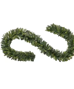 Christmas Greenery Home Accents Holiday 12 Ft. Pre-Lit Norway Garland With Battery Operated Warm White LED Light