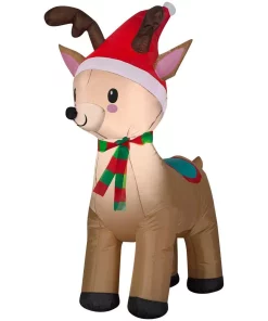 Outdoor Christmas Decorations Home Accents Holiday 3.5 Ft. Pre-Lit Airblown Inflatable Reindeer