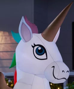 Outdoor Christmas Decorations Home Accents Holiday 5 Ft. Pre-Let LED Inflatable Unicorn -Christmas Tree Decorations Shop home accents holiday christmas inflatables 115803 a0 1000