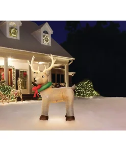 Outdoor Christmas Decorations Home Accents Holiday 11 Ft. Pre-Lit Giant Airblown Inflatable Fuzzy Reindeer -Christmas Tree Decorations Shop home accents holiday christmas inflatables 116907 4f 1000