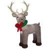 Outdoor Christmas Decorations Home Accents Holiday 11 Ft. Pre-Lit Giant Airblown Inflatable Fuzzy Reindeer