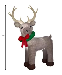 Outdoor Christmas Decorations Home Accents Holiday 11 Ft. Pre-Lit Giant Airblown Inflatable Fuzzy Reindeer -Christmas Tree Decorations Shop home accents holiday christmas inflatables 116907 a0 1000