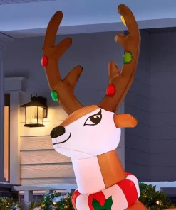 Outdoor Christmas Decorations Home Accents Holiday 6 Ft. Inflatable Reindeer -Christmas Tree Decorations Shop home accents holiday christmas inflatables 117021 a0 1000