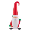 Outdoor Christmas Decorations Home Accents Holiday 5 Ft. Inflatable Fuzzy Plush Gnome With Curved Hat