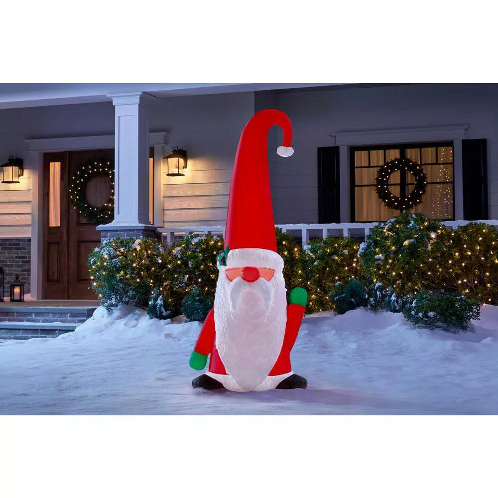 Outdoor Christmas Decorations Home Accents Holiday 5 Ft. Inflatable Fuzzy Plush Gnome With Curved Hat 2 Outdoor Christmas Decorations Home Accents Holiday 5 Ft. Inflatable Fuzzy Plush Gnome With Curved Hat - Image 2