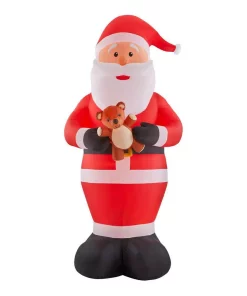 Outdoor Christmas Decorations Home Accents Holiday 12 Ft. Giant Inflatable Santa With LED Lights