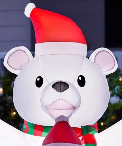 Outdoor Christmas Decorations Home Accents Holiday 4 Ft. Inflatable Bear With Penguin Scene -Christmas Tree Decorations Shop home accents holiday christmas inflatables 117594 a0 1000
