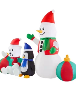 Outdoor Christmas Decorations Home Accents Holiday 6.5 Ft LED Inflatable Snowman And Friends 7 Outdoor Christmas Decorations Home Accents Holiday 6.5 Ft LED Inflatable Snowman And Friends -Christmas Tree Decorations Shop home accents holiday christmas inflatables 117597 a0 1000