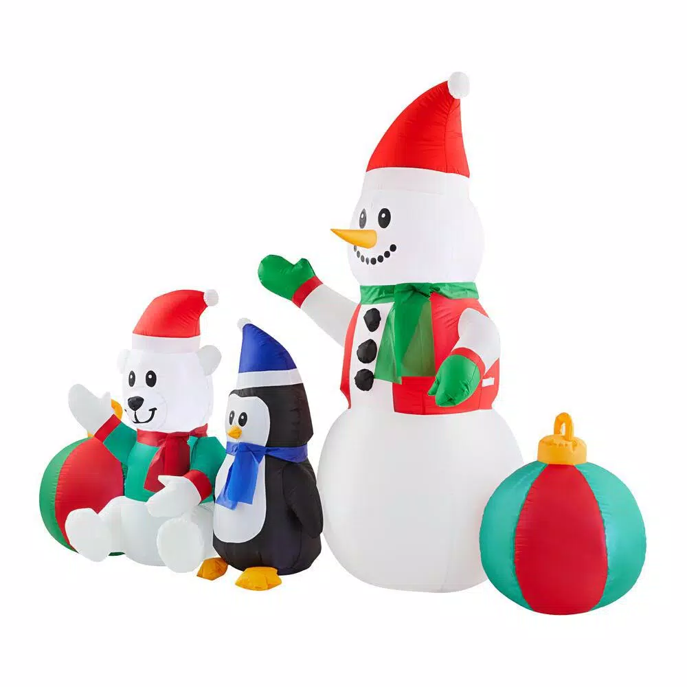 Outdoor Christmas Decorations Home Accents Holiday 6.5 Ft LED Inflatable Snowman And Friends 3 Outdoor Christmas Decorations Home Accents Holiday 6.5 Ft LED Inflatable Snowman And Friends - Image 3