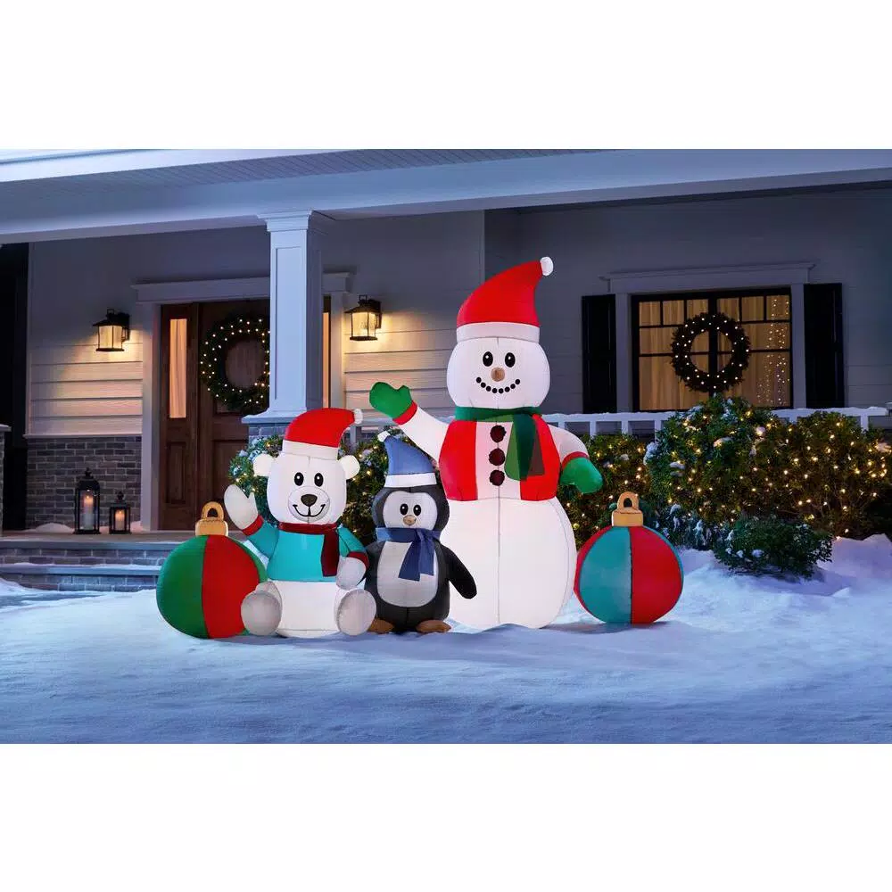 Outdoor Christmas Decorations Home Accents Holiday 6.5 Ft LED Inflatable Snowman And Friends 2 Outdoor Christmas Decorations Home Accents Holiday 6.5 Ft LED Inflatable Snowman And Friends - Image 2