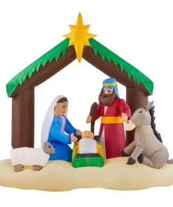 Outdoor Christmas Decorations Home Accents Holiday 6.5 Ft. LED Inflatable Nativity Scene
