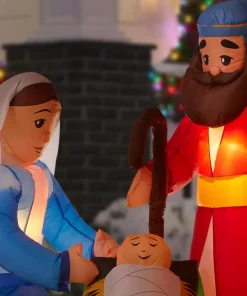 Outdoor Christmas Decorations Home Accents Holiday 6.5 Ft. LED Inflatable Nativity Scene -Christmas Tree Decorations Shop home accents holiday christmas inflatables 117598 a0 1000