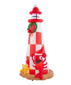 Outdoor Christmas Decorations Home Accents Holiday 7.5 Ft. Inflatable Lighthouse Scene -Christmas Tree Decorations Shop home accents holiday christmas inflatables 118009 40 1000