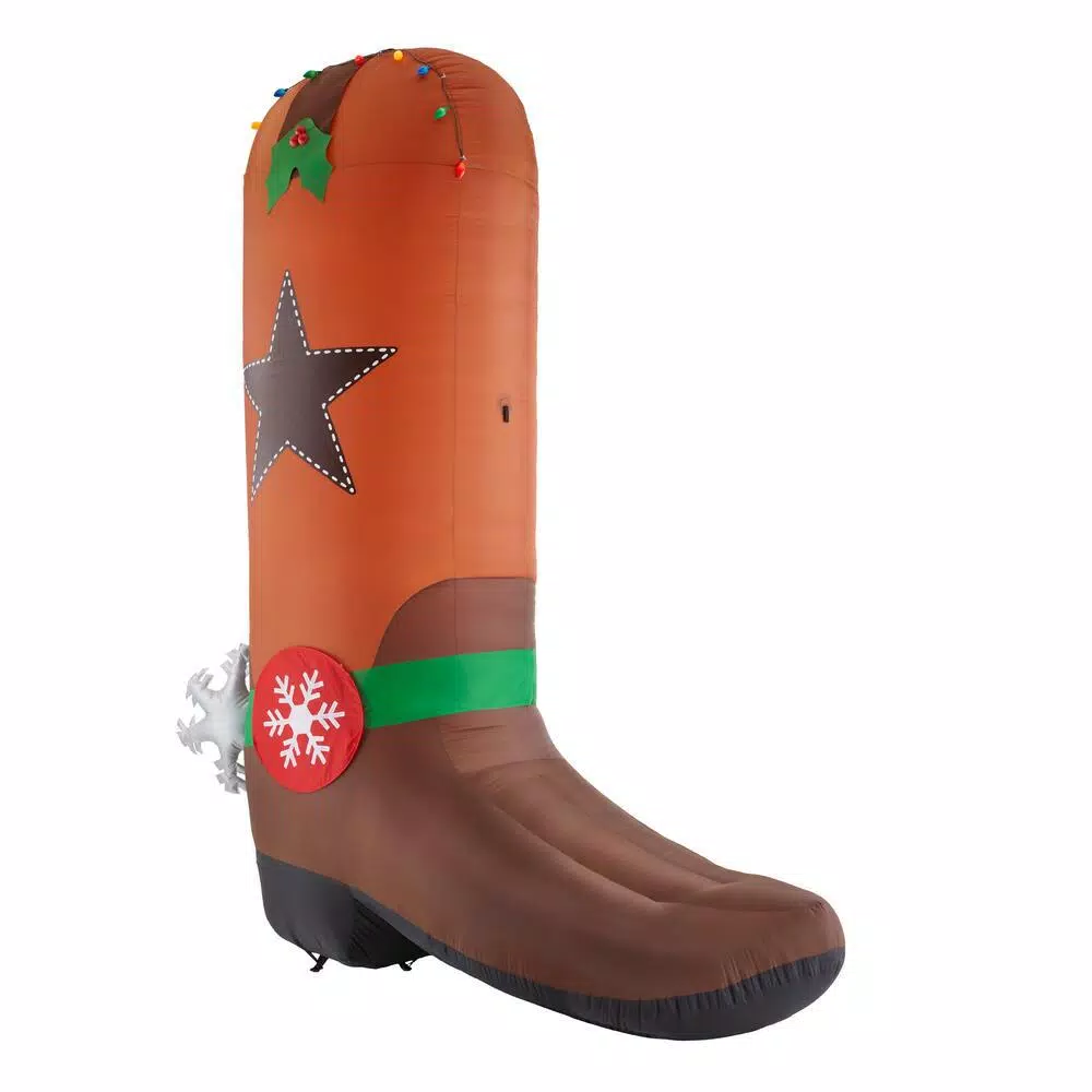 Outdoor Christmas Decorations Home Accents Holiday 11 Ft Giant-Sized LED Inflatable Cowboy Boot 3 Outdoor Christmas Decorations Home Accents Holiday 11 Ft Giant-Sized LED Inflatable Cowboy Boot - Image 3