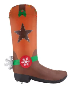 Outdoor Christmas Decorations Home Accents Holiday 11 Ft Giant-Sized LED Inflatable Cowboy Boot