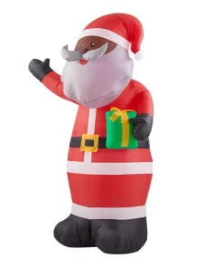 Outdoor Christmas Decorations Home Accents Holiday 6.5 Ft. LED Outdoor Inflatable Black Santa -Christmas Tree Decorations Shop home accents holiday christmas inflatables 118093 40 1000