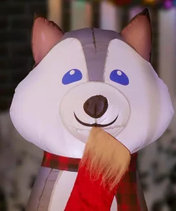 Outdoor Christmas Decorations Home Accents Holiday 3.74 Ft. H X 7.5 Ft. W Inflatable Puppy Pals With Stockings -Christmas Tree Decorations Shop home accents holiday christmas inflatables 118424 1d 1000