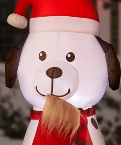 Outdoor Christmas Decorations Home Accents Holiday 3.74 Ft. H X 7.5 Ft. W Inflatable Puppy Pals With Stockings -Christmas Tree Decorations Shop home accents holiday christmas inflatables 118424 a0 1000