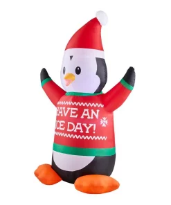 Outdoor Christmas Decorations Home Accents Holiday 6 Ft. Animated Inflatable Shivering Penguin Ice Day -Christmas Tree Decorations Shop home accents holiday christmas inflatables 118705 40 1000