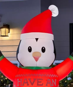 Outdoor Christmas Decorations Home Accents Holiday 6 Ft. Animated Inflatable Shivering Penguin Ice Day -Christmas Tree Decorations Shop home accents holiday christmas inflatables 118705 a0 1000