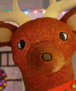 Outdoor Christmas Decorations Home Accents Holiday 10.5 Ft. Pre-Lit LED Giant-Sized Inflatable Fuzzy Standing Reindeer -Christmas Tree Decorations Shop home accents holiday christmas inflatables 118723 a0 1000