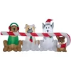 Outdoor Christmas Decorations Home Accents Holiday 8 Ft. W Pre-Lit Giant Airblown Inflatable Christmas Puppies With Candy Cane Scene