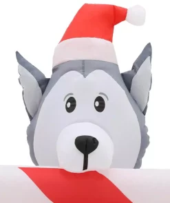 Outdoor Christmas Decorations Home Accents Holiday 8 Ft. W Pre-Lit Giant Airblown Inflatable Christmas Puppies With Candy Cane Scene -Christmas Tree Decorations Shop home accents holiday christmas inflatables 39367 66 1000