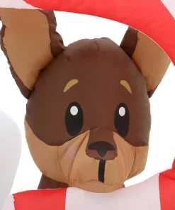 Outdoor Christmas Decorations Home Accents Holiday 8 Ft. W Pre-Lit Giant Airblown Inflatable Christmas Puppies With Candy Cane Scene -Christmas Tree Decorations Shop home accents holiday christmas inflatables 39367 a0 1000