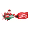 Outdoor Christmas Decorations Home Accents Holiday 16 Ft. Inflatable Santa On Airplane