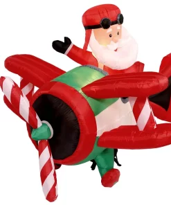 Outdoor Christmas Decorations Home Accents Holiday 16 Ft. Inflatable Santa On Airplane -Christmas Tree Decorations Shop home accents holiday christmas inflatables 39602x a0 1000