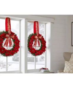Christmas Greenery Home Accents Holiday 30 In. Berry Bliss Battery Operated Pre-Lit LED Artificial Christmas Wreath With Poinsettia -Christmas Tree Decorations Shop home accents holiday christmas wreaths chzh3812096hd 40 1000