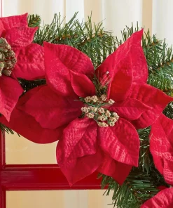 Christmas Greenery Home Accents Holiday 30 In. Berry Bliss Battery Operated Pre-Lit LED Artificial Christmas Wreath With Poinsettia -Christmas Tree Decorations Shop home accents holiday christmas wreaths chzh3812096hd 66 1000