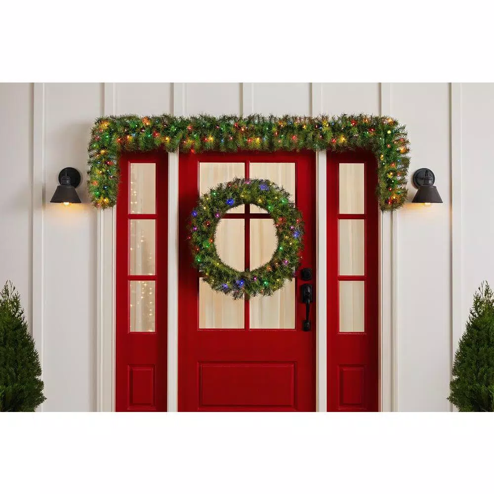 Christmas Greenery Home Accents Holiday 32 In. Norwood Fir Artificial Wreath With Multi-LED Light 3 Christmas Greenery Home Accents Holiday 32 In. Norwood Fir Artificial Wreath With Multi-LED Light - Image 3
