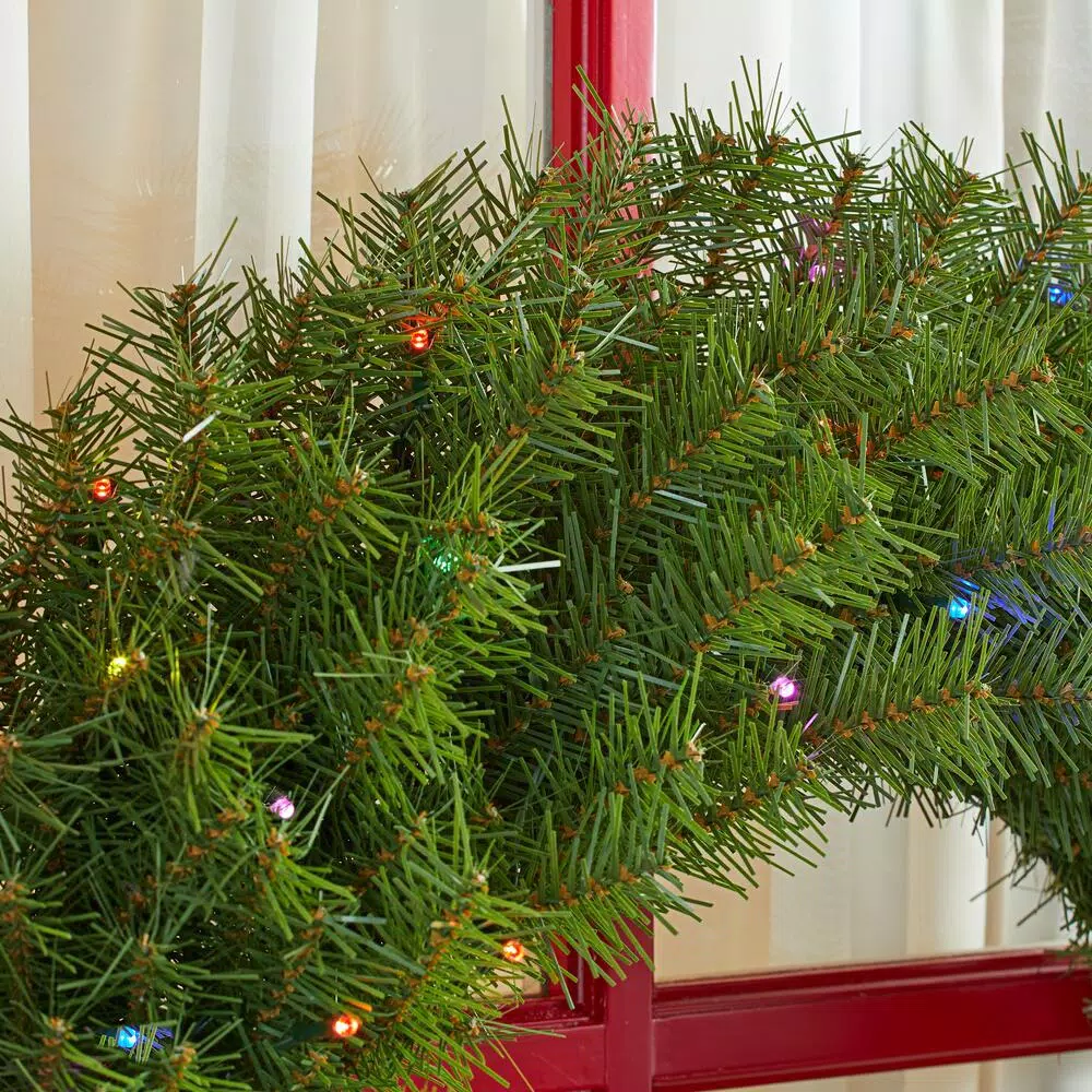 Christmas Greenery Home Accents Holiday 32 In. Norwood Fir Artificial Wreath With Multi-LED Light 6 Christmas Greenery Home Accents Holiday 32 In. Norwood Fir Artificial Wreath With Multi-LED Light - Image 6