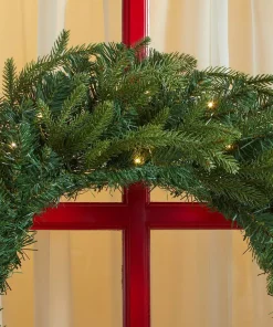 Christmas Greenery Home Accents Holiday 30 In. Mayfield Prelit LED Artificial Christmas Wreath With 35 Warm White Micro Dot Light -Christmas Tree Decorations Shop home accents holiday christmas wreaths seyi010060th1 1d 1000