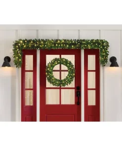Christmas Greenery Home Accents Holiday 30 In. Mayfield Prelit LED Artificial Christmas Wreath With 35 Warm White Micro Dot Light -Christmas Tree Decorations Shop home accents holiday christmas wreaths seyi010060th1 40 1000