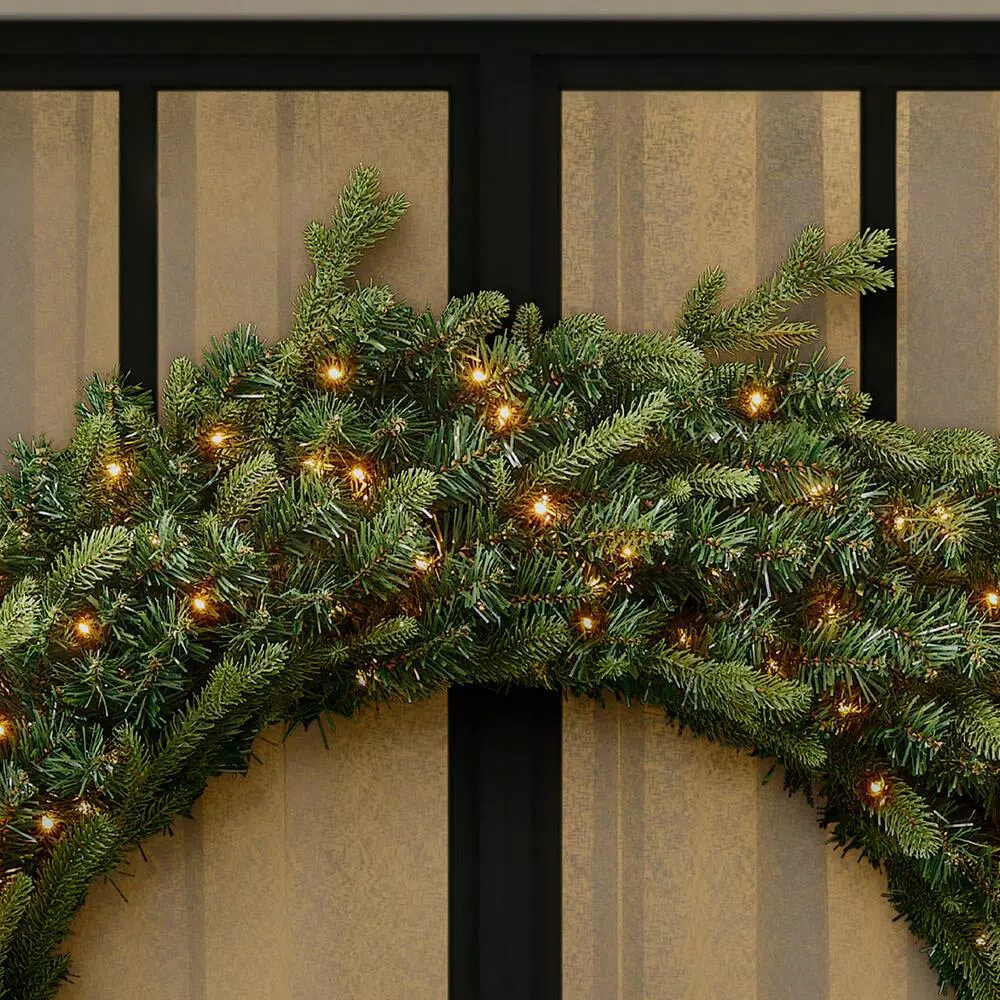 Christmas Greenery Home Accents Holiday 48 In. Jackson Prelit Led Artificial Wreath With 200-Low Voltage LED Micro Dot Lights 4 Christmas Greenery Home Accents Holiday 48 In. Jackson Prelit Led Artificial Wreath With 200-Low Voltage LED Micro Dot Lights - Image 4