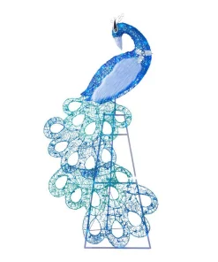 Outdoor Christmas Decorations Home Accents Holiday 70 In 120-Light LED Blue Peacocl