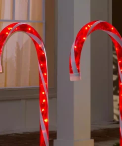 Outdoor Christmas Decorations Home Accents Holiday 4 Ft. Lighted Candy Cane (3-Pack) -Christmas Tree Decorations Shop home accents holiday christmas yard decorations ty086 2018 a0 1000