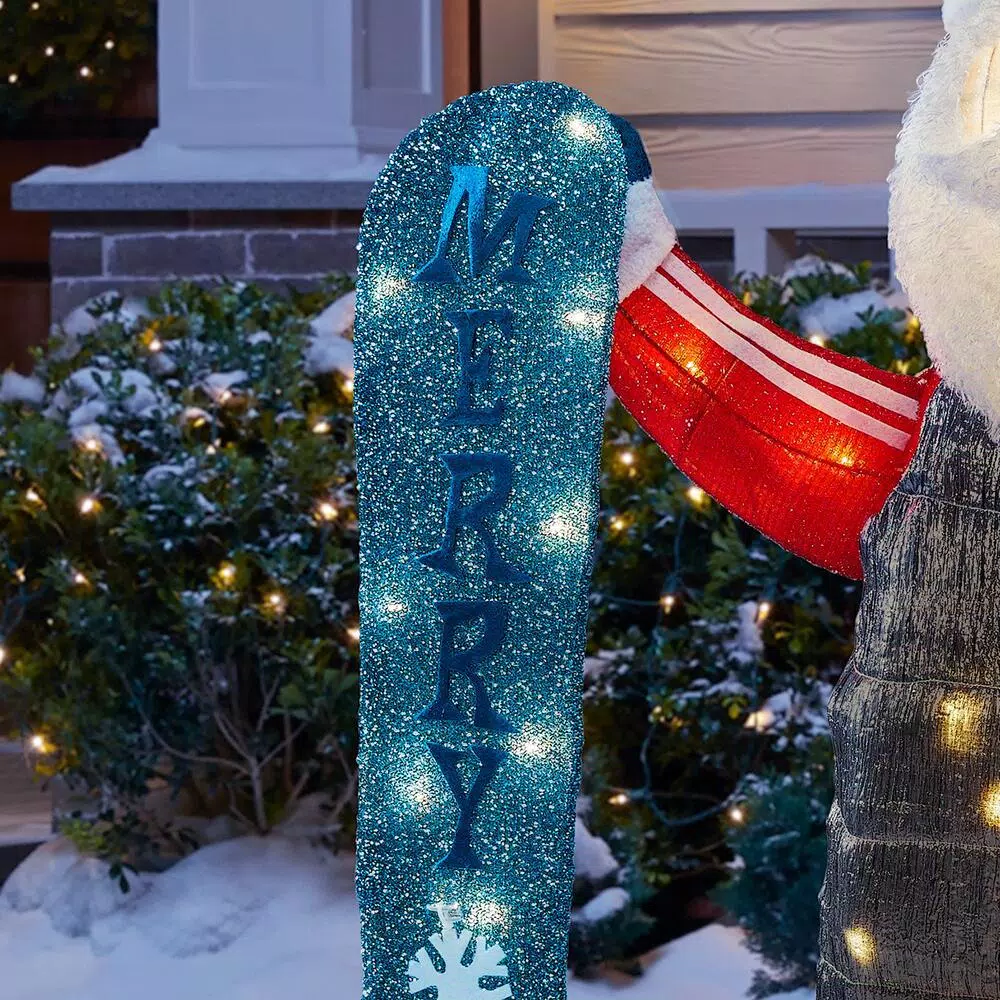 Outdoor Christmas Decorations Home Accents Holiday 4 Ft Yuletide Lane LED Santa With Snowboard 5 Outdoor Christmas Decorations Home Accents Holiday 4 Ft Yuletide Lane LED Santa With Snowboard - Image 5