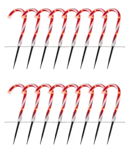 Outdoor Christmas Decorations Home Accents Holiday 10 In. Candy Cane Pathway Lights (Set Of 2)
