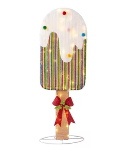 Outdoor Christmas Decorations Home Accents Holiday 42 In Warm White 60-Light LED Ice Cream