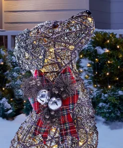 Outdoor Christmas Decorations Home Accents Holiday 2.5 Ft Meadow Frost Brown LED Dog -Christmas Tree Decorations Shop home accents holiday christmas yard decorations ty321 1711 2 a0 1000