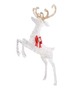 Outdoor Christmas Decorations Home Accents Holiday 84 In. Warm White 240-Light LED White Jumping Deer -Christmas Tree Decorations Shop home accents holiday christmas yard decorations ty401 1811 3 40 1000