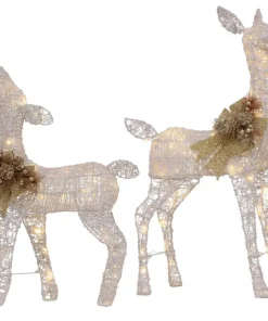 Outdoor Christmas Decorations Home Accents Holiday 3 Ft LED Lighted White Deer And Doe -Christmas Tree Decorations Shop home accents holiday christmas yard decorations ty449 1611 2 4f 1000