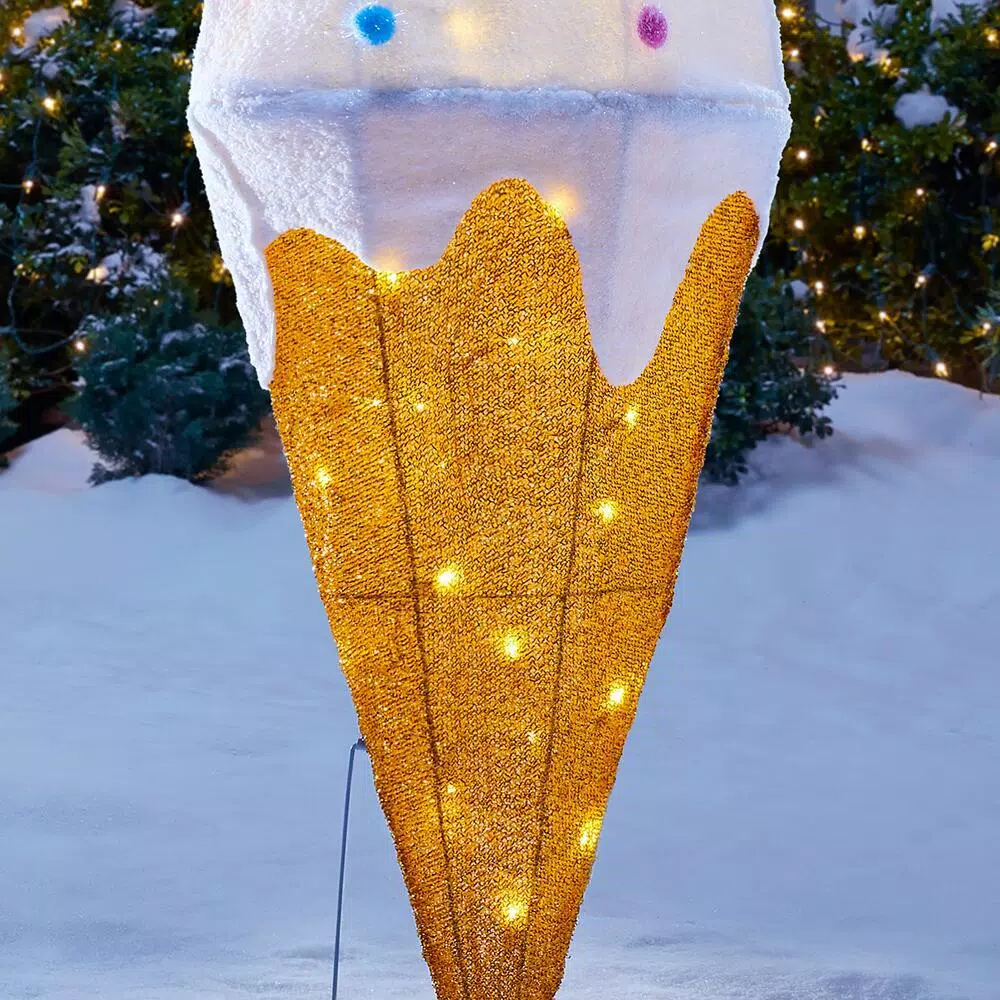 Outdoor Christmas Decorations Home Accents Holiday 42 In Warm White 40-Light LED Ice Cream 6 Outdoor Christmas Decorations Home Accents Holiday 42 In Warm White 40-Light LED Ice Cream - Image 6